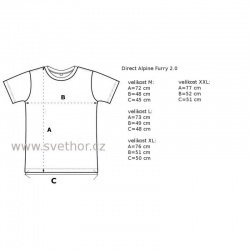 _Direct Alpine Furry 20 black DA large sign panske triko kratky rukav Merino vlna zmereno