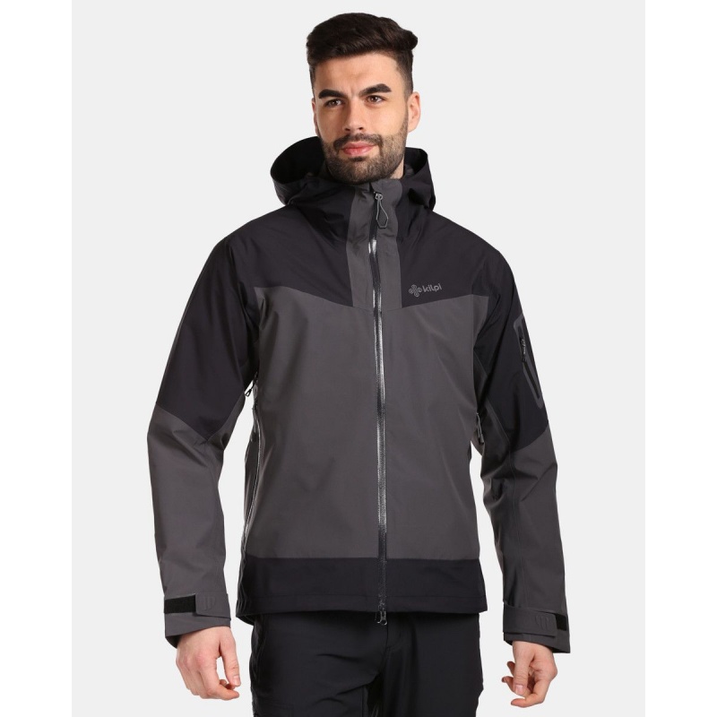 Kilpi Mamba M tmave seda VM0101 panska lehka nepromokava outdoorova sbalitelna bunda
