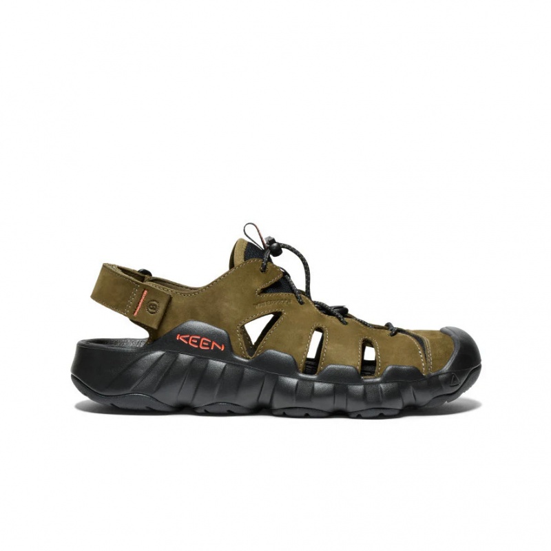 Keen Hyperport Fisherman LTHR M dark olive black panske outdoorove kozene sandaly