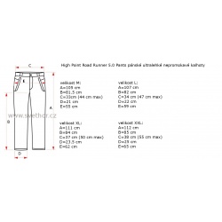 _High Point Road Runner 50 Pants black panske ultralehke nepromokave kalhoty zmereno
