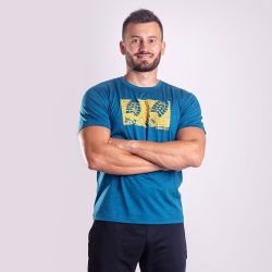 Progress Hrutur Step petrol melir panske triko kratky rukav 100 merino vlna 1