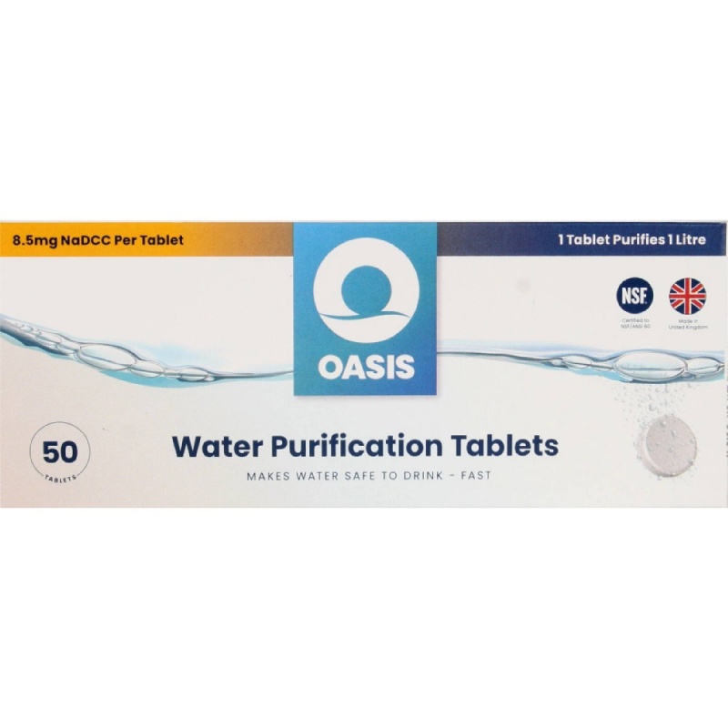 Oasis Water Purification Tablets tablety pro cisteni vody 50ks 8 a pul mg NaDCC