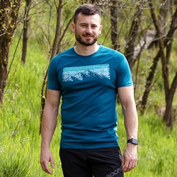 Progress Maor petrol melir panske triko kratky rukav merino vlna 2