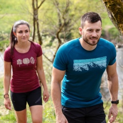 Progress Maor petrol melir panske triko kratky rukav merino vlna 3