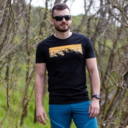 Progress Maor cerny melir panske triko kratky rukav merino vlna 2