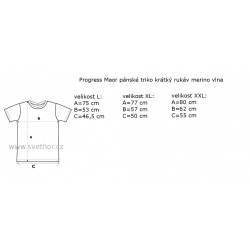 _Progress Maor cerny melir panske triko kratky rukav merino vlna zmereno