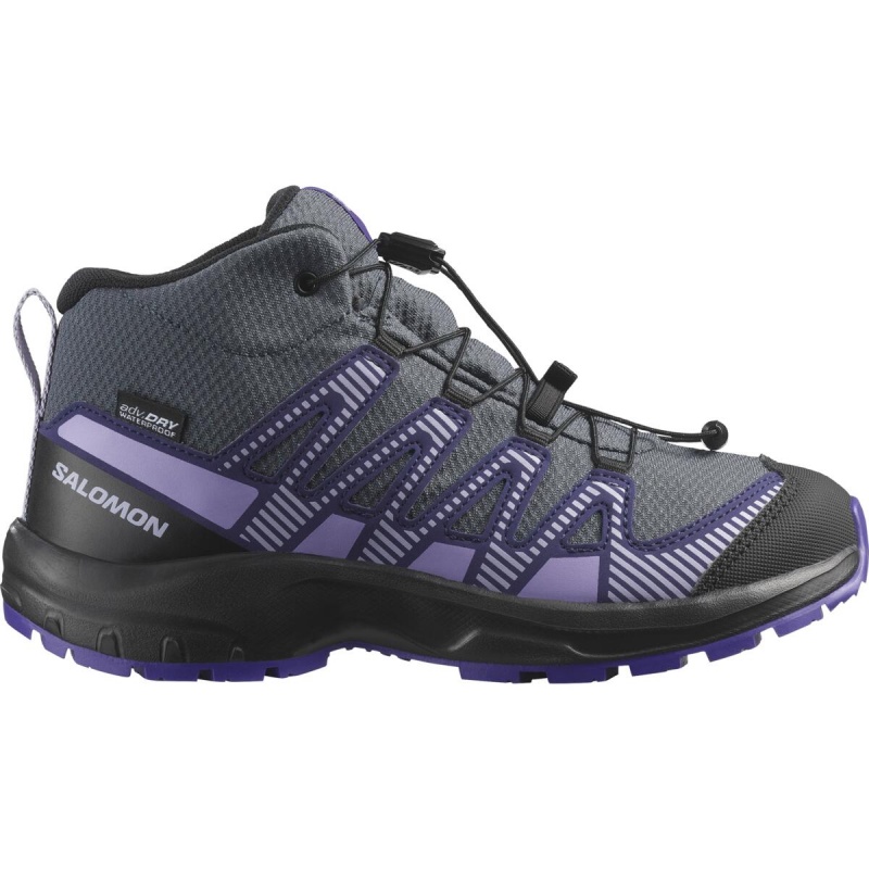 Salomon XA Pro V8 Mid WP J 478573 turbulence black detske nepromokave trekove boty