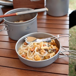 SilverAnt Titanovy skladaci spork s obalem lzice a vidlicka v jednom 2