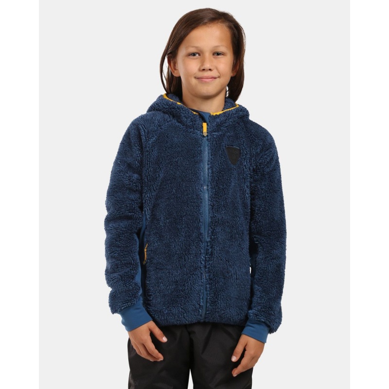 Kilpi Norka-JB tmave modra WJ0201KIDBL detska fleecova plysova mikina Opti-Heat