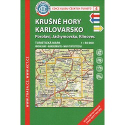 KČT 4 Krušné hory, Karlovarsko, Porolaví, Jáchymovsko, Klínovec 1:50 000 turistická mapa
