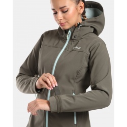 Kilpi Ravia-W tmave zelena WL0129 damska softshellova bunda s odepinaci kapuci 2