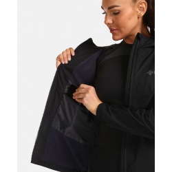 Kilpi Olvera-W cerna UL0135 damska vodeodolna mirne zateplena outdoorova bunda s kapuci 4