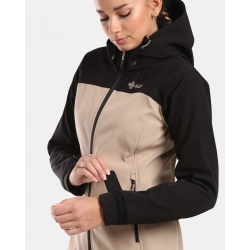 Kilpi Ravia-W bezova WL0129 damska softshellova bunda s odepinaci kapuci 2