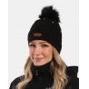 Kilpi Alen-W cerna WL0610KIBLK damska pletena cepice s bambuli zateplena fleecem