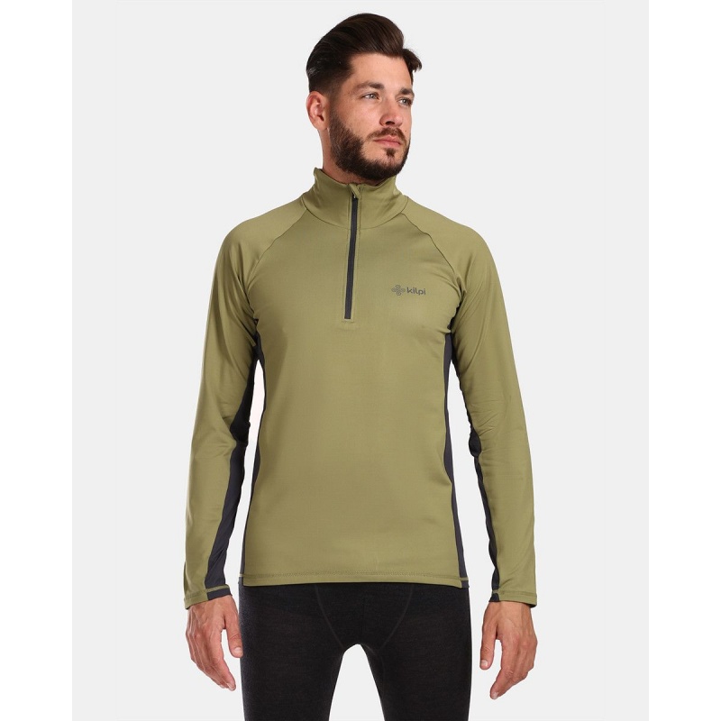 Kilpi Willie-M zelena UM0506KIGRN panske funkcni outdoorove triko dlouhy rukav kratky zip