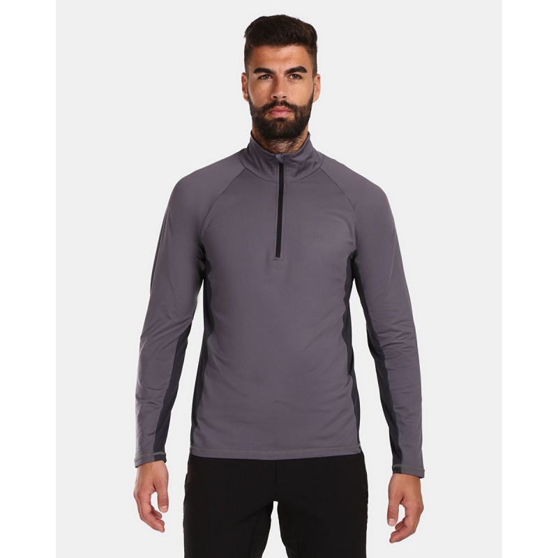 Kilpi Willie-M seda UM0506KIGRY panske funkcni outdoorove triko dlouhy rukav kratky zip