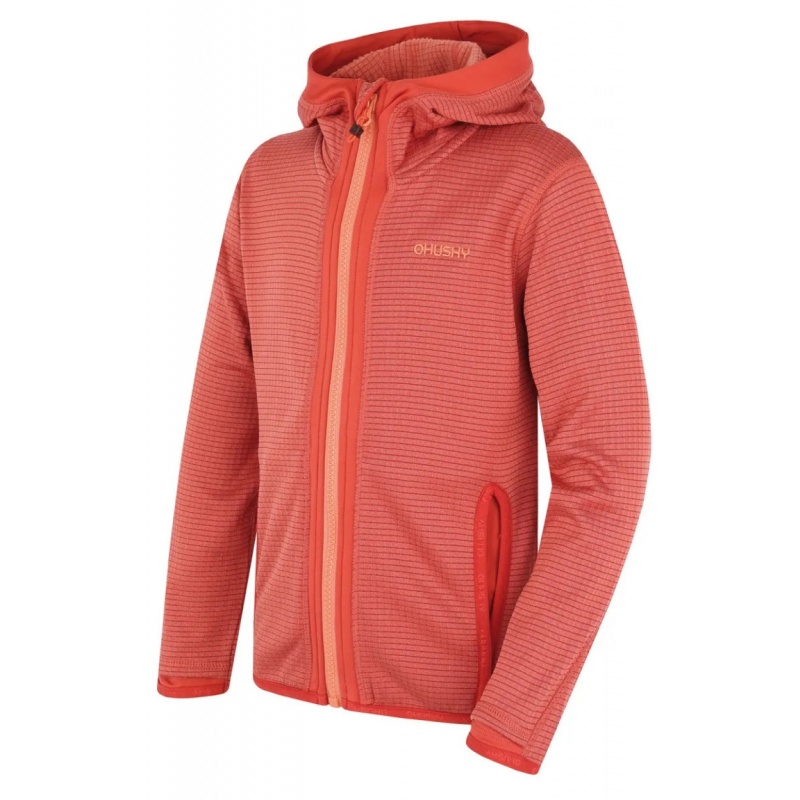 Husky Artic Zip K tlumena cervena detska sportovni funkcni slabsi mikina s kapuci