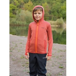 Husky Artic Zip K tlumena cervena detska sportovni funkcni slabsi mikina s kapuci 6