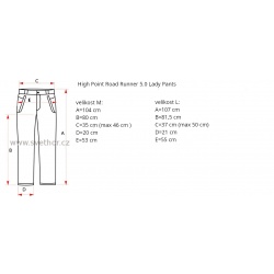 _High Point Road Runner 5.0 Lady Pants black damske ultralehke nepromokave kalhoty zmereno