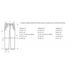 _Progress Badia cerna damske lehke pruzne outdoorove kalhoty zmereno