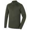 Husky Merow Zip M green zelena panske triko dlouhy rukav 100 procent Merino vlna