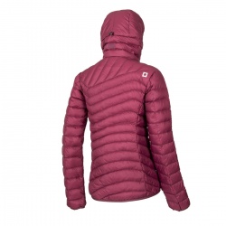 Ocun Tsunami ECO Jacket W rose maroon silver damska lehka perova bunda s kapuci DWR 1