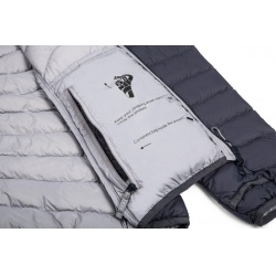 Ocun Tsunami ECO Jacket W anthracite silver damska lehka perova bunda s kapuci DWR 3