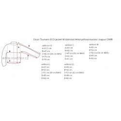 _Ocun Tsunami ECO Jacket W green fanfare silver damska lehka perova bunda s kapuci zmereno