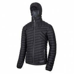 Ocun Tsunami ECO Jacket M black beauty iron panska lehka perova bunda s kapuci DWR