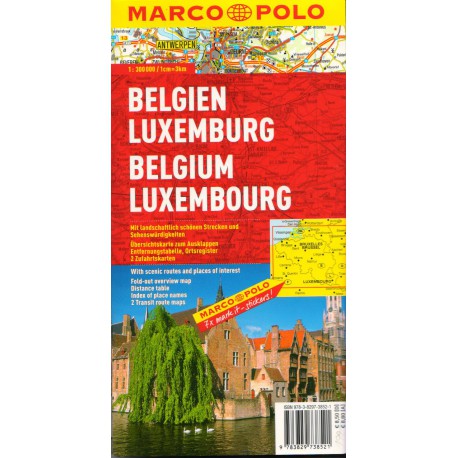 Marco Polo Belgie, Lucembursko 1:300 000 automapa