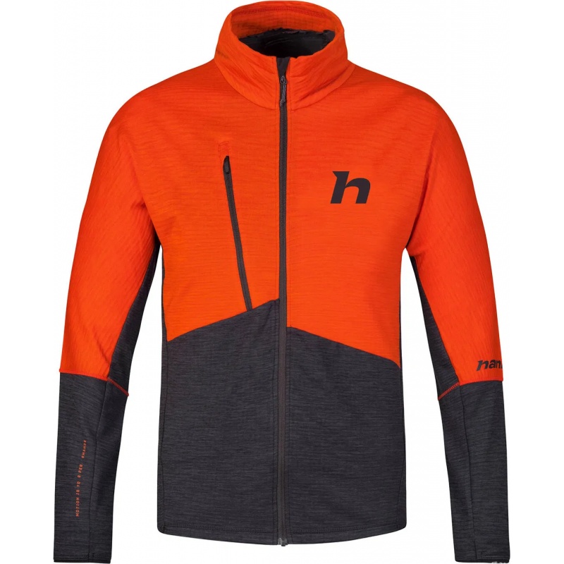 Hannah Niro spicy orange panska funkcni outdoorova celorozepinaci mikina
