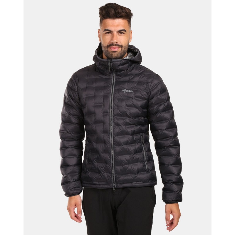 Kilpi Alba-M cerna ZM0117KIBLK lehka prosivana panska zimni bunda s kapuci DWR