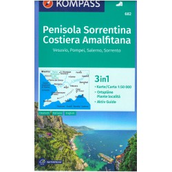 Kompass 682 Penisola Sorrentina, Costiera Amalfitana, Vesuvio, Pompei 1:50 000