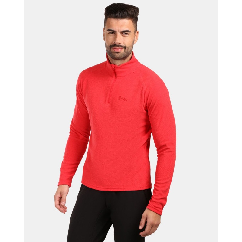 Kilpi Almeri-M cervena ZM0209KIBLU panska fleecova sportovni mikina kratky zip Opti-heat