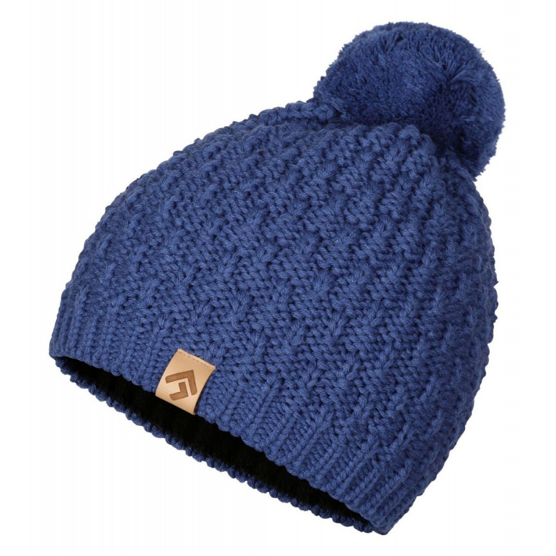 Direct Alpine Mona Lady navy damska zimni pletena cepice se zateplenim fleecem