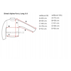 _Direct Alpine Furry Long 3.0 black (DA large sign) panske triko Merino zmereno