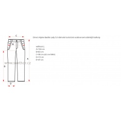 _Direct Alpine Badile Lady 5.0 black damske turisticke outdoorove kalhoty zmereno