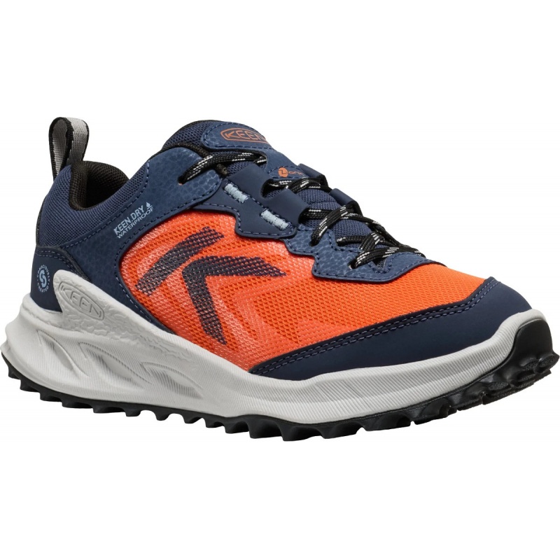 Keen Zionic WP Youth naval academy/scarlet ibis detske nizke nepromokave trekove boty
