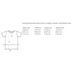 _Lasting Albi modre panske fukncni trikokratky rukav 100% Merino vlna zmereno