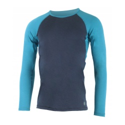 Lasting Mario modra/petrol 5258 panske fukncni triko s dlouhym rukavem 100 Merino vlna