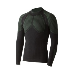 Lasting Werolo cerna/zelena 9060 panske seamless triko s dlouhym rukavem Merino vlna