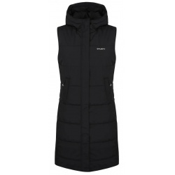 Husky Nilo L black damska zimni vodeodolna dlouha vesta s kapuci kabat bez rukavu 2