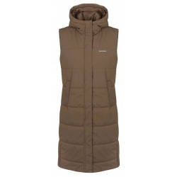 Husky Nilo L brown damska zimni vodeodolna dlouha vesta s kapuci kabat bez rukavu 2