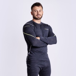 Progress MW NDR 170 cerny melir panske triko dlouhy rukav 100% Merino vlna 3