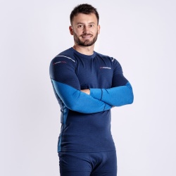 Progress MW NDR 170 tmave modra/modra panske triko dlouhy rukav 100% Merino vlna 3