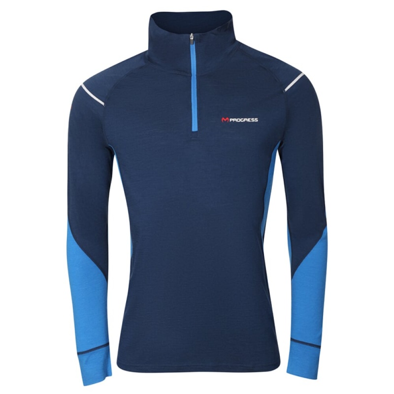 Progress MW NRZ 170 tmave modra/modra pansky rolak / triko dlouhy rukav 100% Merino vlna