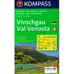 Kompass 52 Vinschgau/Val Venosta 1:50 000 turistická mapa