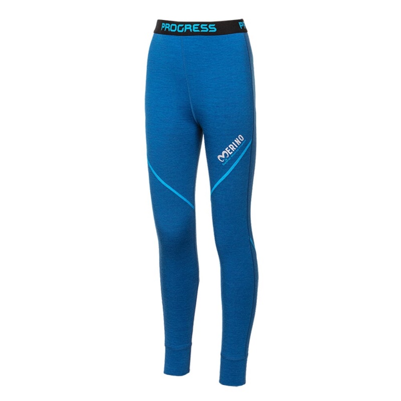 Progress MW SDND modry melir detske dlouhe spodky 100 procent merino vlna