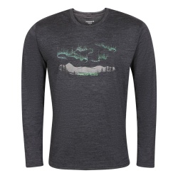 Progress Loki Aurora sedy melir panske triko dlouhy rukav 100% Merino vlna