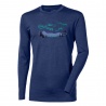 Progress Loki Aurora tmave modra panske triko dlouhy rukav 100% Merino vlna
